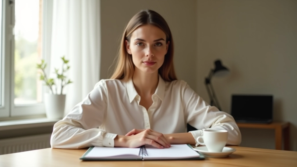 Donna che inizia la sua routine mattutina con consapevolezza e pianificazione