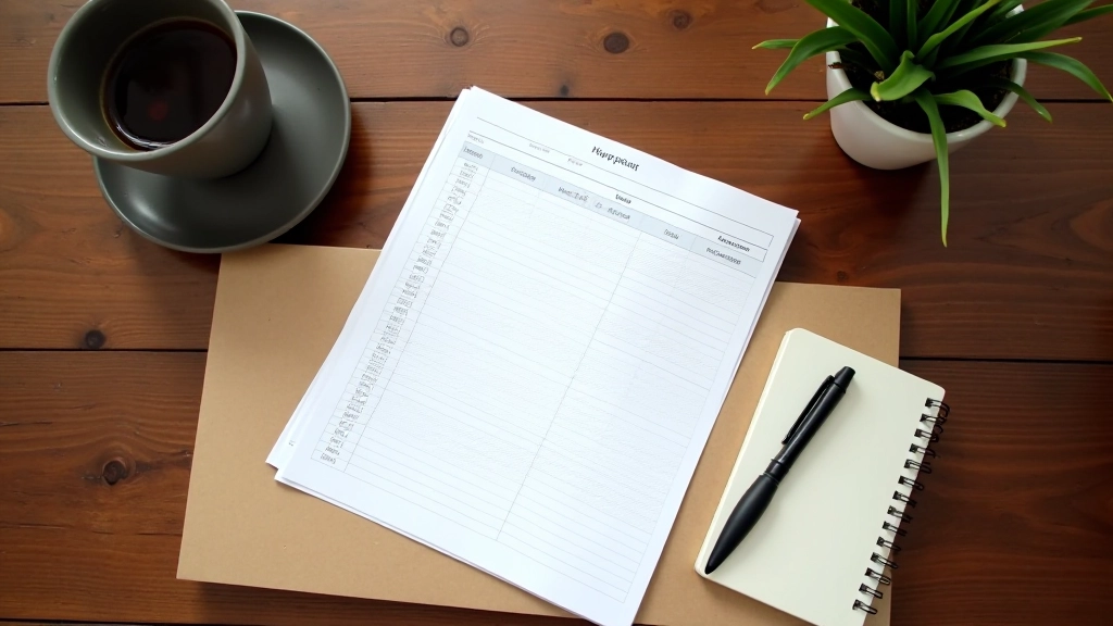 Grafico cartaceo con dati e una penna, tavolo di lavoro ordinato con tazza di tè, ambiente di studio professionale